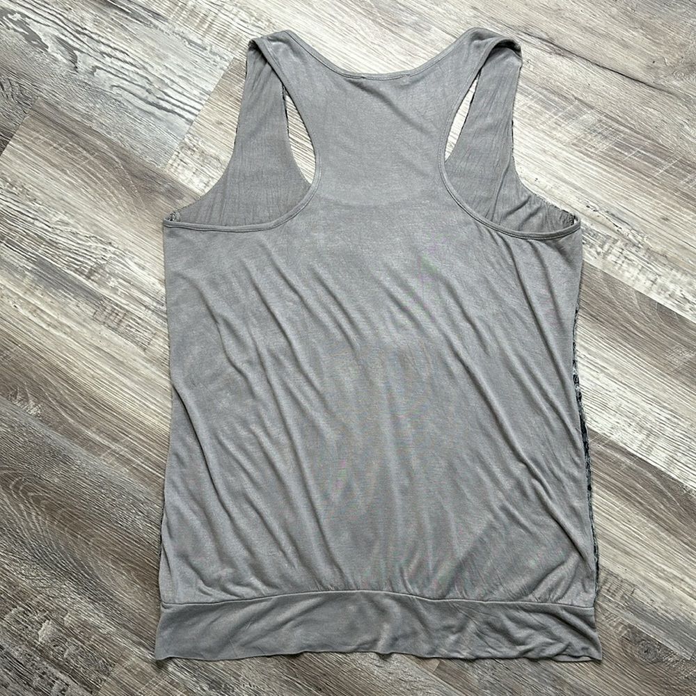 Matty M silver sequence, scoop neck tank top |size large | WA-1589 - Picture 6 of 8
